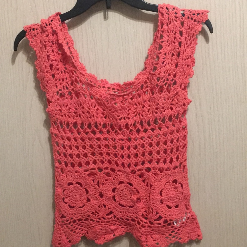 Pink Crochet Tank